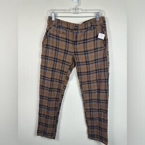 NWT Free People Plaid Pants Low Rise Y2K Size 6